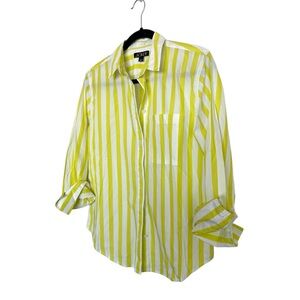 J. Crew Garçon Lime Yellow Striped Button Down Shirt